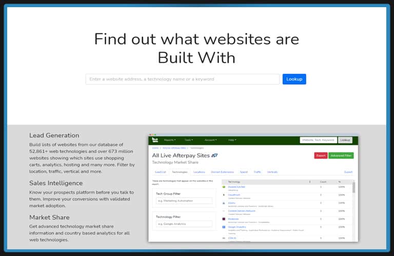 BuiltWith | Free Technical SEO Tools for Small Business Marketing